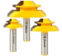 Yonico 15334 45 Degree 3 Bit Lock Miter Router Bit Set 1/2-Inch Shank