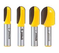 Yonico Round Nose Core Box Router Bit Set 4 Bit 1/2-Inch Shank 14461