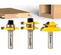 Yonico Tongue and Groove Router Bits Set 3 Bit Lock Miter and 1/2-Inch Shank 15321