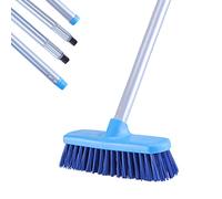 YONILL Deck Brush with Long Handle - Floor Scrub Brushes for Cleaning Shower, Stiff Bristle Scrubbing Brush, 50" Floor Scrubber Brush for Bathroom, Bathtub, Tub, Tile Floors, Garage and Patio
