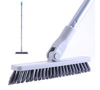 YONILL Grout Brush with Long Handle - Heavy Duty Grout Cleaner Brushes for Tile Floors, Swivel Stiff Bristles Floor Scrubber Cleaning Tool, Floor Scrub Brush for Shower, Kitchen, Baseboards and Corner