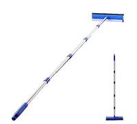 YONILL Window Squeegee with Long Handle - 60" Squeegee for Window Cleaning with Rubber Blade and Sponge Scrubber, 2 in 1 Window Washing Kit with Extension Pole for Home, Car Windshield and Glass Door