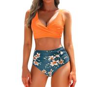 Yonique Women's Two Piece High Waisted Bikini Set Tummy Control Swimsuit Full Coverage Bathing Suit