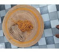 Yonir Export Jute Rug Round Natural Hand Braided Round Design Floor Carpet for Living Room, Door mat, Bedroom, Dining, Office Area Rug (4 Feet x 4 Feet (120 cm x 120 cm))