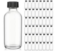 YONKAN Boston Round Glass Bottles with Twist Plastic Lids, Leakproof Mini Glass Containers for Essential Oils, Spices, Travel Toiletries, Homemade Syrup, DIY Craft & Pantry Storage