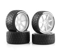 YONMFRDS For Arrma 1/7 For Firebird For Felony For FSR Flying God For Mustang GT Flat 4Pcs Tire Tyre 17mm Wheel Hex Running Tire For Racing Highway(White)