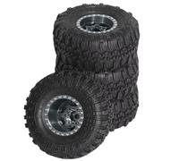 YONMFRDS For TRX4M For SCX24 AX24 For FCX24 1/18 1/24 Aluminum Alloy 4pcs 57mm 1.0" Metal Beadlock Wheel Tire Set RC Car Upgrade Part Accessories(Titanium)