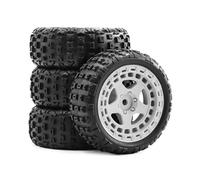 YONMFRDS RC Beadlock Tires For ARRMA 2S For TYPHON For GROM ARA2106 For Rock 1/18 Wheel Tire Little Typhoon Upgrade Off Road RC Cars Model Accessory Modified(White)