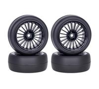 YONMFRDS RC Beadlock Tires For Arrma For Granite For Grom 1/18 Rubber Tires 12mm Hex RC 83x44mm Monster Truck Parts Preglued Model Accessory Modified Replace(Black,Size1)