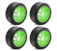 YONMFRDS RC Beadlock Tires For Arrma For Infraction For Felony For Limitless 1/7 4pcs 100×42mm Tires 17mm Hex High Grip Upgrade Fast RC Model Accessory Parts(Green)