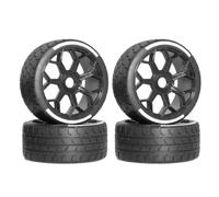 YONMFRDS RC Beadlock Tires For Arrma For Infraction For Felony For Limitless 1/7 Rubber Wheel Tire 102x42mm Tyre 17mm Hex Black RC Car Upgrade Parts Accessory