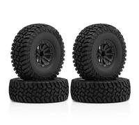 YONMFRDS RC Beadlock Tires For Axial For SCX10 90046 For TRX4 For Redcat Gen8 For Rock 1/10 119MM 1.9Inch Rubber Wheel Tires Climb RC Crawlers Car Trucks(Black)