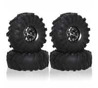 YONMFRDS RC Beadlock Tires For Axial For SCX10 For Wraith For Traxxas 1/10 2.2" Beadlock Wheel Rim Tire Set 4pcs 138mm Ultimate Upgrade RC Crawler Cars Parts(Black)