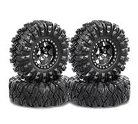 YONMFRDS RC Beadlock Tires For SCX10 AXI03007 Pro For TRX4 For TRX6 Gen7/8 D90 VS4-10 For MST CFX 1/10 Aluminum 1.9 Beadlock Wheels And Tires RC Crawler Car(Black)