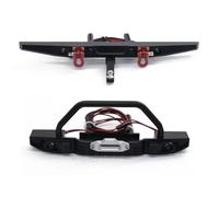 YONMFRDS Rc Bumper Models For Traxxas For Trx4 For Axial For Scx10 1/10 Metal Front And Rear Bumper With Light RC Crawler Car Upgrade Parts Accessories(1 set)