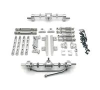 YONMFRDS RC Car DIY Parts For MN For MN82 LC79 1/12 Front Rear Axle Foot Pedals Pull Rod Suspension Frame Rudder Base RC Crawler Car Metal Upgrade Parts And Repair(Silver)