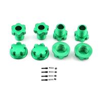 YONMFRDS RC Car DIY Parts For Traxxas For E-Revo 2.0 For Maxx For Sledge 1/10 1/8 Metal 17mm Splined Wheel Hex Hub Adapter 8654 RC Car Parts Accessories Replacement(Green)