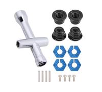 YONMFRDS RC Car DIY Parts For Traxxas For Stampede For Slash 4x4 1/10 Aluminum 12mm Hex Hubs Wheel Adapters 7mm Thickness M4 Flanged Lock Nuts Cross Wrench RC Car