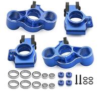 YONMFRDS Rc Car Steering Cup For Arrma For Kraton For Typhon For Outcast For Talion 1/8 Aluminum Front Steering Block Rear Hub Carrier RC Car Parts(Blue)