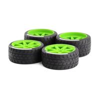 YONMFRDS RC Car Wheel Tyre Kit Compatible With Arrma For Felony 1/7 RC Car Upgrade Replacement Parts Accessories Rubber Tires With 17mm Hex Wheel Rims(Green)