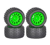YONMFRDS RC Car Wheel Tyre Kit Compatible With Arrma For Granite For Grom For Typhon 1/18 RC Car Upgrade Replacement Parts Accessories 74mm Rubber Tires 12mm Hex(Green)