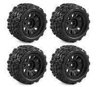 YONMFRDS RC Car Wheel Tyre Kit Compatible With ARRMA For TYPHON For GRANITE 1/18 RC Car Upgrade Parts Accessories 72.5mm Short Course Tires With 12mm Wheel Hex(Black)