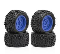 YONMFRDS RC Car Wheel Tyre Kit Compatible With ARRMA For TYPHON For GRANITE For GROM 1/18 RC Car Upgrade Parts Accessories 72.5mm Short Course Truck Tires(Blue)