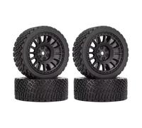 YONMFRDS RC Car Wheel Tyre Kit Compatible With Rolly XV02 For TT01 1/10 RC Car Upgrade Replacement Parts Accessories 12mm Hex 68mm Rubber Tires With Wheel Rims(Black)