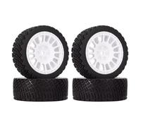 YONMFRDS RC Car Wheel Tyre Kit Compatible With Rolly XV02 For TT01 FW06 1/10 RC Car Upgrade Replacement Parts Accessories 12mm Hex 68mm Rubber Tires With Wheel Rims(Silver)