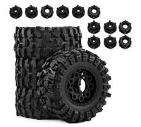 YONMFRDS RC Car Wheel Tyre Kit Compatible With Slash For Arrma For Senton For HuanQi For HPI 1/10 RC Car Upgrade Modification Parts Accessories Tires(Black)