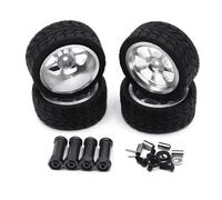 YONMFRDS RC Car Wheel Tyre Kit Compatible With WLtoys 144001 A959 A949 A969 A979 A959-B A969-B RC Car Upgrade Parts Accessories Metal Wheel Tire Extender(Silver)
