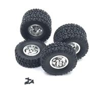 YONMFRDS RC Car Wheel Tyre Kit Compatible With WPL C14 C24 B14 B16 B24 B36 For FeiYu For JJRC RC Car Parts Accessories Metal Front Single Rear Dual Wheel Hub Tires(Silver)