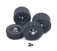 YONMFRDS RC Car Wheel Tyre Kit Compatible With WPL C14 C24 B14 C34 C44 For HengLong For FeiYu For JJRC RC Car Part Metal Front Single Rear Dual Wheel Hub Tires(Black)