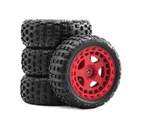 YONMFRDS RC Cars Models Parts For Arrma 2S For Typhon For Grom ARA2106 1/18 Little Typhoon For Thunder God Wheel For Rock Tire W215 Upgrade For Off-Road RC Cars(Red)