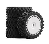 YONMFRDS RC Cars Models Parts For Arrma Typhoon Tr 1/8 4Pcs Scale RC Tires 17mm Hex - Monster Claw Chocolate Off-Road Upgrade Parts(Style 3 white)