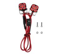 YONMFRDS RC Cars Models Parts For Axial For SCX10 90046 For TRX4 For TRX6 For Redcat Gen8 1/10 Roof Lights Headlights Round Spotlight RC Crawler(2PCS RED)