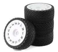 YONMFRDS RC Cars Models Parts For KM WRC C3 For Arrma For Felony For Infraction For Limitless 1/7 1/8 4pcs RC For Rally Car Tires On Road Tyres For Racing(WHITE)