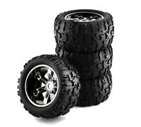 YONMFRDS RC Cars Models Parts For Traxxas For Maxx For E-Revo For Kyosho USA-1 1/8 4pcs For Buggy Tires 156mm Wheel 17mm Hex Monster Truck Upgrade Parts(Grey)