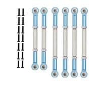 YONMFRDS Rc Connecting Rod Tie Rod For ECX 2WD For Ruckus 1/10 For Torment Axe Brutus For Circuit For AMP 6Pcs Pull Rod Link Set RC Car Upgrade Parts(Blue2)