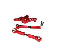 YONMFRDS Rc Connecting Rod Tie Rod For Losi 1/5 5ive T 5T For Rofun For Rovan LT For KM X2 Aluminum Alloy Steering Dual Servo Arm Tie Rods Accessories(Red)