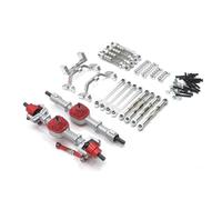 YONMFRDS RC Crawler Frame For MN D90 D91 D96 For MN98 99S 1/12 RC Car Parts Metal Upgrade Front And Rear Axle Assembly Tie Rod Shock Absorber Kit(Red)