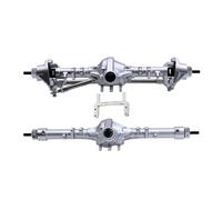 YONMFRDS Rc Crawlers Axles For Axial For SCX10 II 90046 1/10 Integrated CNC Aluminum Front Rear Axle RC Crawler Rig Straight Complete Axles Upgrade Parts(Silver,1set)