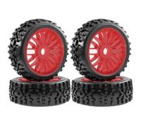 YONMFRDS Rc Drift Cars Parts For Arrma For Typhon For Talion For Traxxas 1/8 4PCS 115mm Scale Tires Wheels | 17mm Hex Wheel RC For Buggy Upgrade Parts(Red)