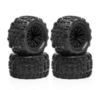 YONMFRDS Rc Repairs Spare For Arrma For Typhon For Grom For Granite 1/18 4pcs 12mm Hex RC Car Wheel Tire Upgrade Parts Accessories Replace(Black)