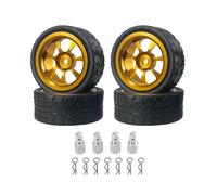 YONMFRDS Rc Toys Parts For MJX 14303 14304 14302 14301 1/14 65mm For Rally CNC High Strength Metal Wheel Tires RC Car Modification Parts(Yellow)