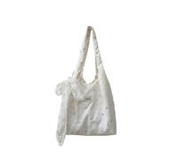 YONMLEDO Canvas Tote Bag Fresh Style Lace Floral Simple Shoulder Bag Street Trend Bucket Bag Lining Soft Material Daily Matching