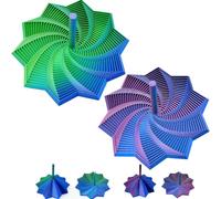 YONNAXO 2 Pcs 3D Printed Expanded Sensory,Stress-Relief Spinning Tower with Handles,Sensory for Adults,Honeycomb Whirling Spiral Design for ADHD & Stress Relief