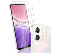 Yonntmmi Protective Film for OPPO A5x 5G Tempered Glass 3 Pieces with Film for Camera Lens 1 Pieces, HD Transparent Protective Film for OPPO A5x 5G