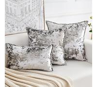 Yonous Premium Series, Crushed Velvet Cushion Covers, Luxury Thick Throw Pillow for Home Decor, Granite Grey, 12x20 Inch / 30 x 50 cm