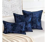 Yonous Premium Series, Crushed Velvet Cushion Covers, Luxury Thick Throw Pillow for Home Decor, Navy Blue, 18 x 18 Inch / 45 x 45 cm